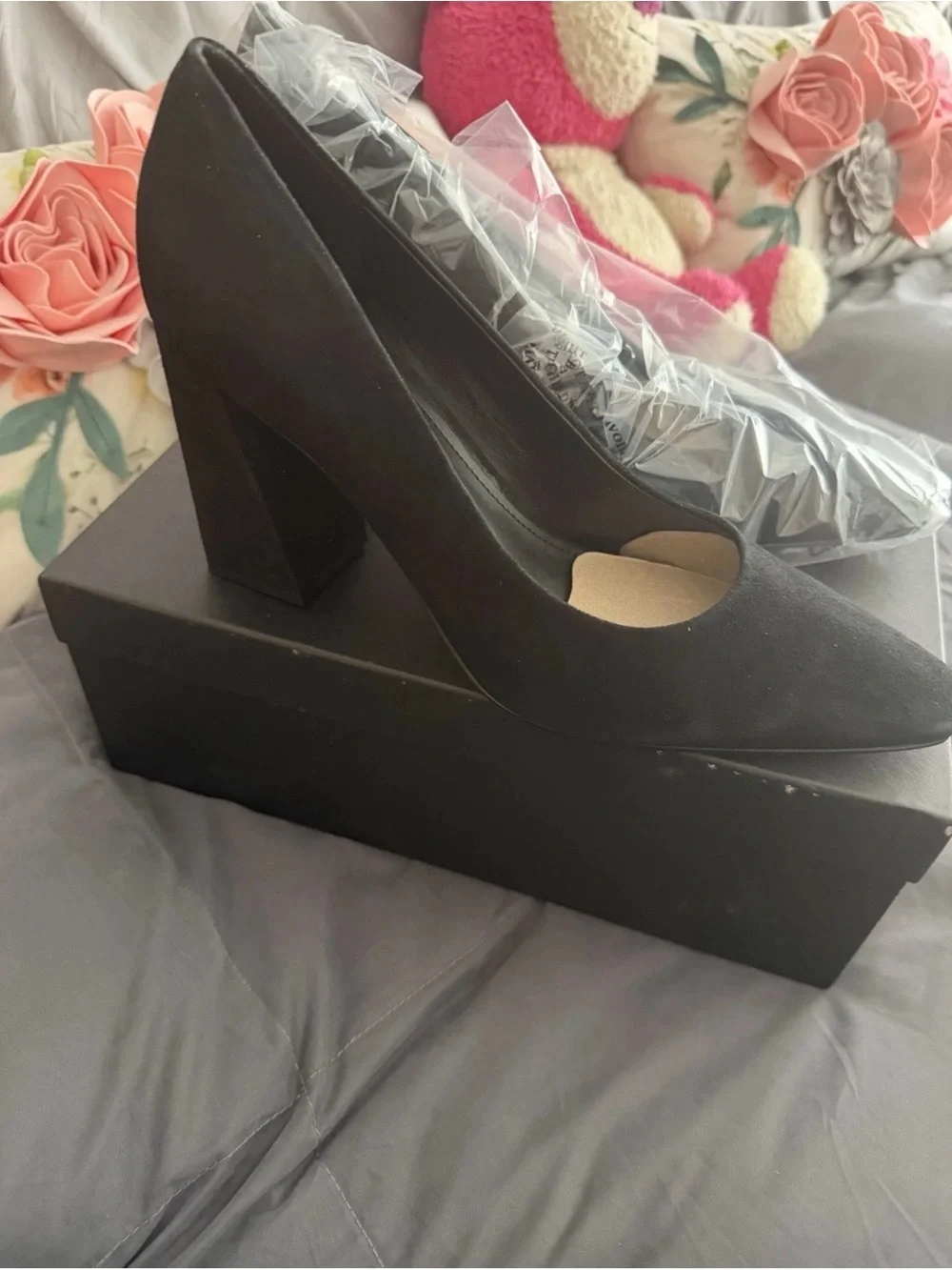 Marc Fisher Black Suede Pointed Toe Pumps